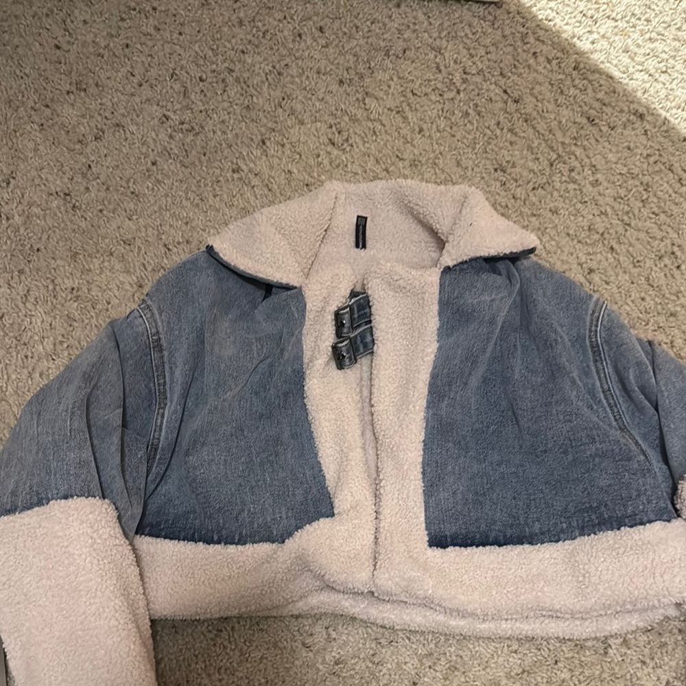 Blue and Cream Denim Jacket PLT